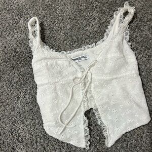 Princess polly White Eyelet Lace Crop Top